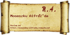 Moseszku Alfréda névjegykártya